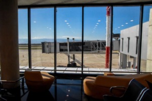 Vista desde la sala de espera del aeropuerto