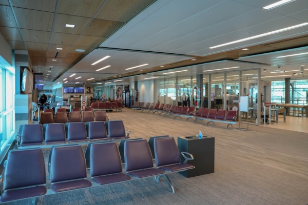 Zona de espera en el Aeropuerto de Thunder Bay