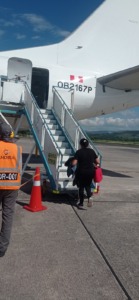 Desembarque en el Aeropuerto Guillermo del Castillo Paredes, Tarapoto