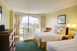 Habitación de hotel con vista panorámica en Guatemala