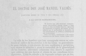 El doctor Don José Manuel Valdés. Apuntes sobre su vida y sus obras