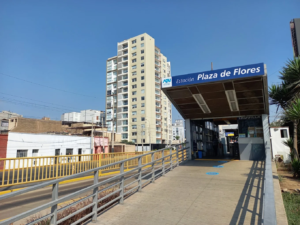 Acceso elevado a la estación Plaza de Flores