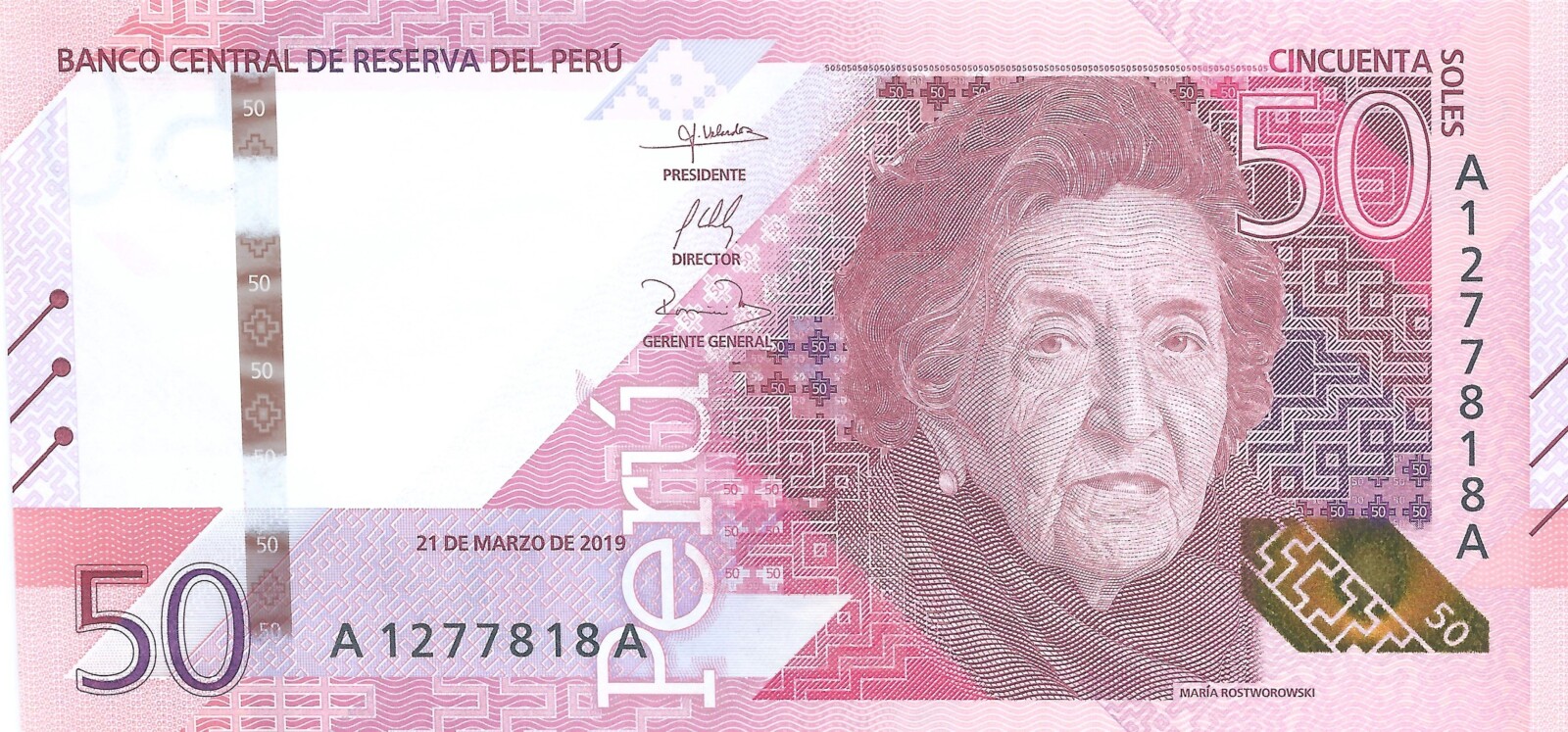 Conoce el billete de cincuenta soles peruanos