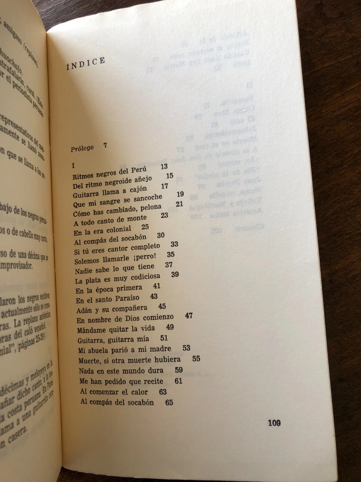 Índice: Ritmos afroperuanos y expresiones culturales