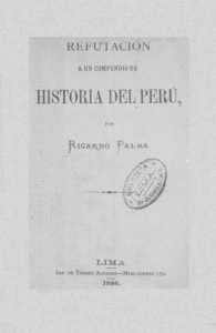 Refutación a un compendio de historia del Perú