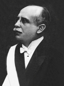 Retrato de un estadista peruano con banda presidencial