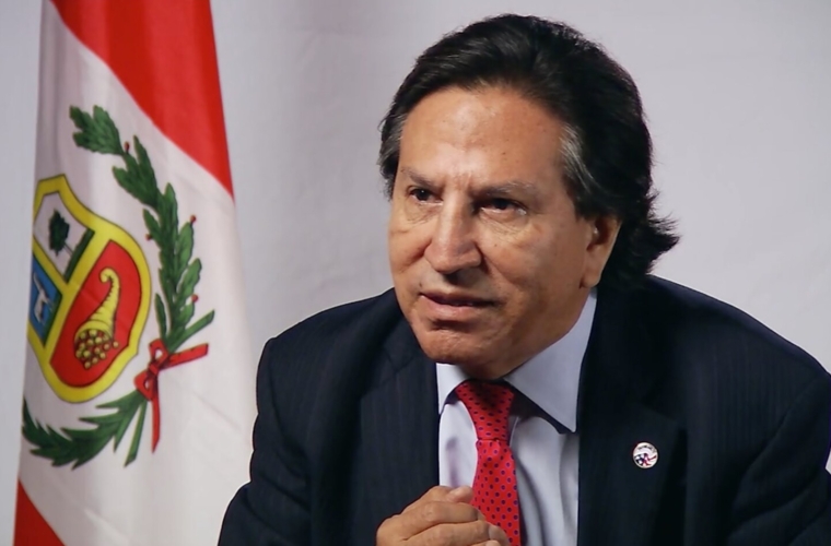 Expresidente peruano Alejandro Toledo en primer plano