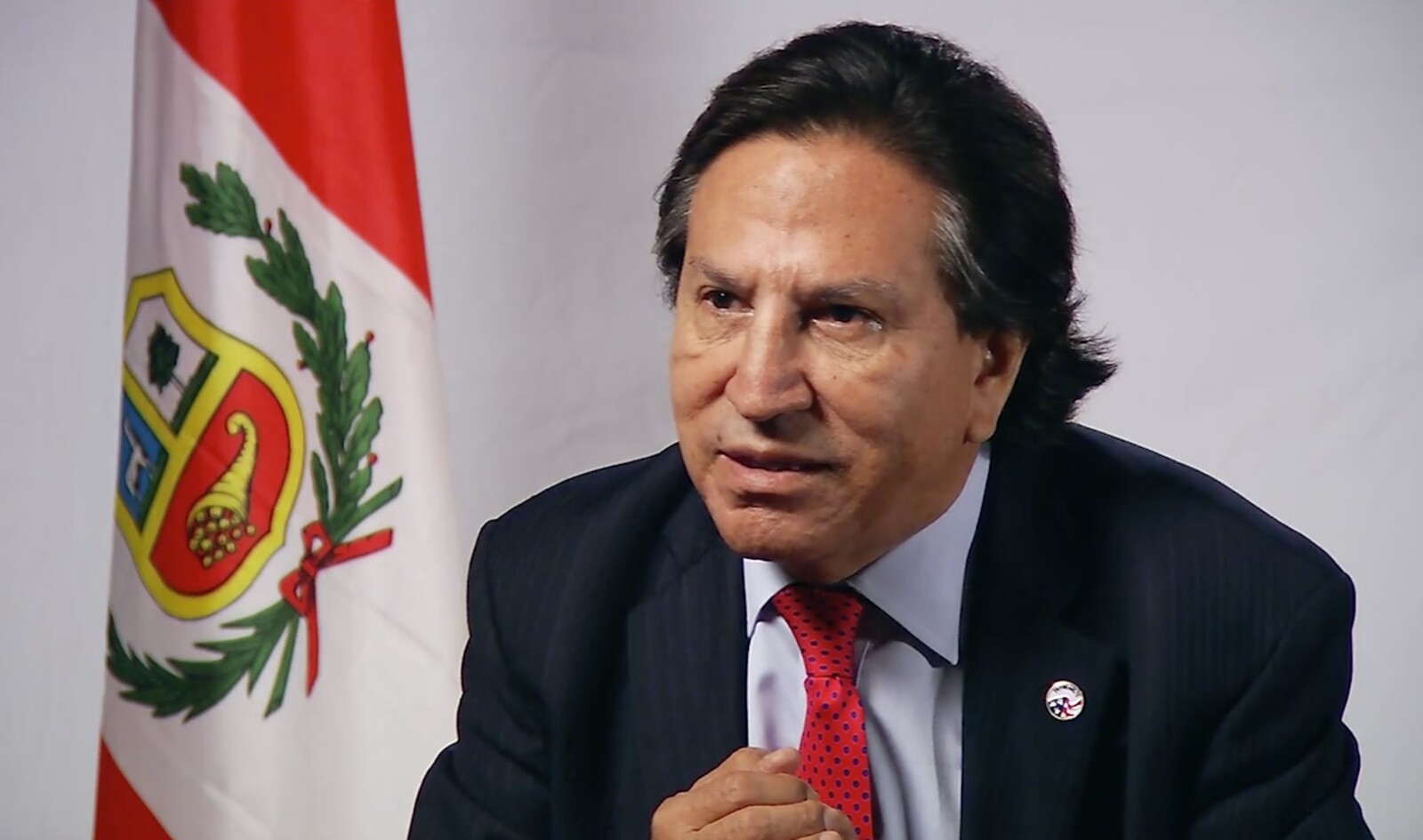 Expresidente peruano Alejandro Toledo en primer plano