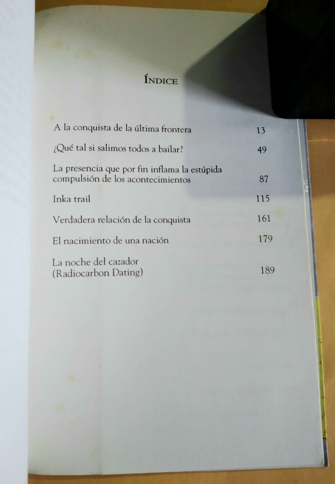 Índice de contenidos: un vistazo al interior del libro